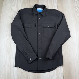 SWRVE Winter Shirt Jacket Black Button Snap Long Sleeve Fleece Lined Men Size XS